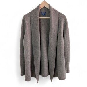Pendleton Wool Angora Open Front Cardigan Brown Petite Large